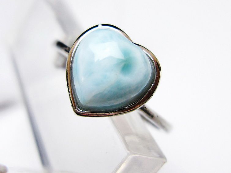 ラリマーハート 指輪 (13号) [t113-13540] 2枚目