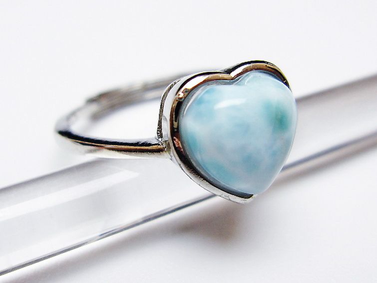 ラリマーハート 指輪 (13号) [t113-13540] 3枚目