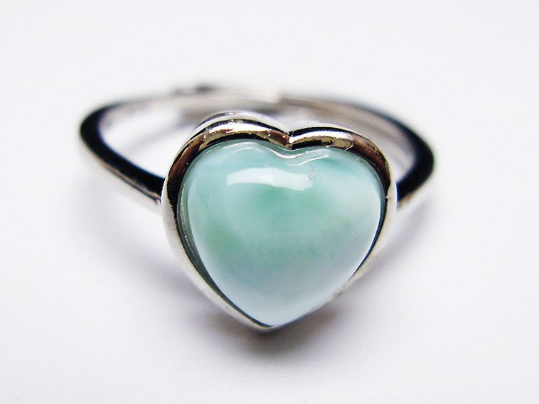 ラリマーハート 指輪 (12号) [t113-13556] 1枚目