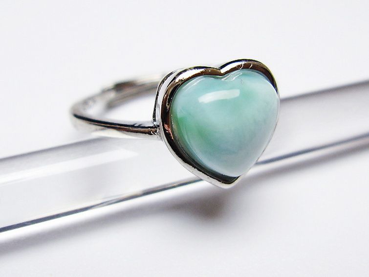 ラリマーハート 指輪 (12号) [t113-13556] 3枚目