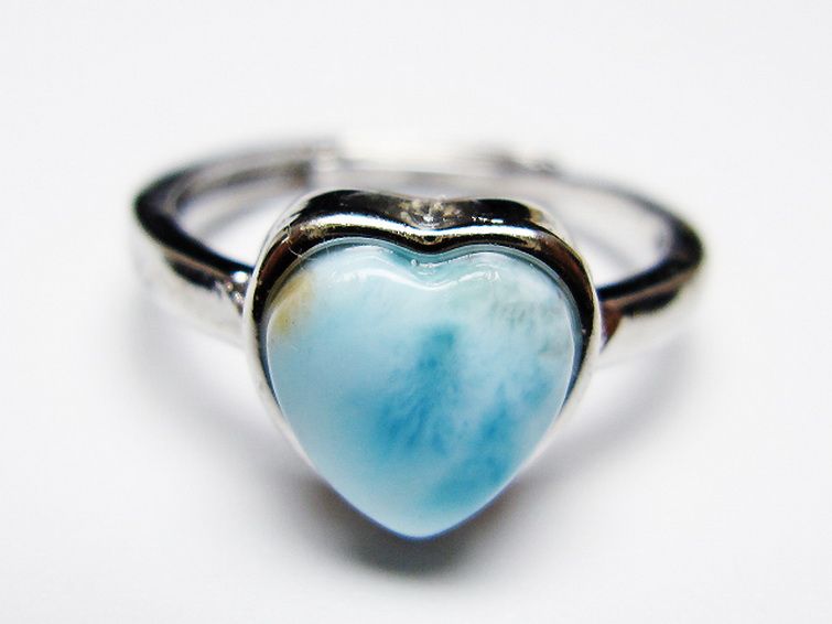 ラリマーハート 指輪 (13号) [t113-13587] 1枚目