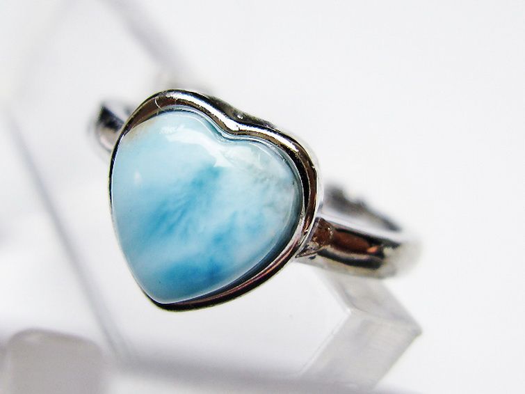 ラリマーハート 指輪 (13号) [t113-13587] 2枚目