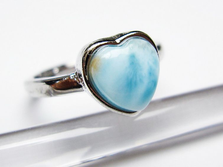 ラリマーハート 指輪 (13号) [t113-13587] 3枚目