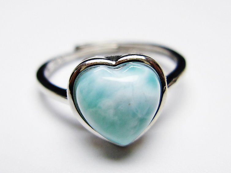 ラリマーハート 指輪 (12号) [t113-13589] 1枚目