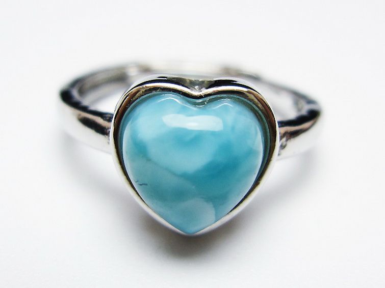 ラリマーハート 指輪 (11号) [t113-13608] 1枚目