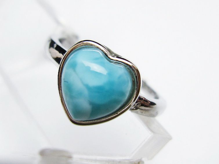 ラリマーハート 指輪 (11号) [t113-13608] 2枚目