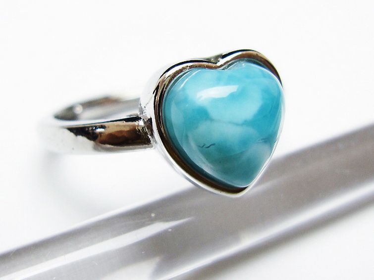 ラリマーハート 指輪 (11号) [t113-13608] 3枚目