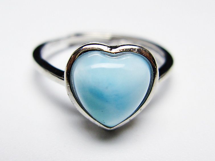 ラリマーハート 指輪 (12号) [t113-13611] 1枚目