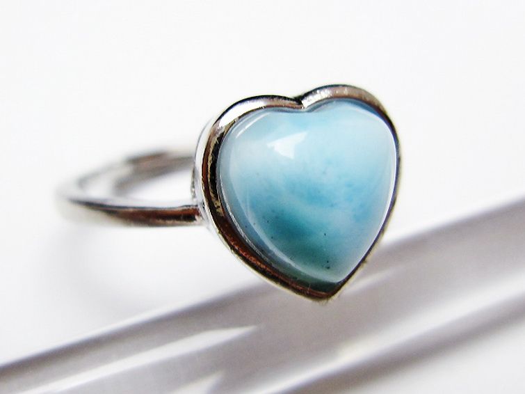 ラリマーハート 指輪 (12号) [t113-13611] 3枚目