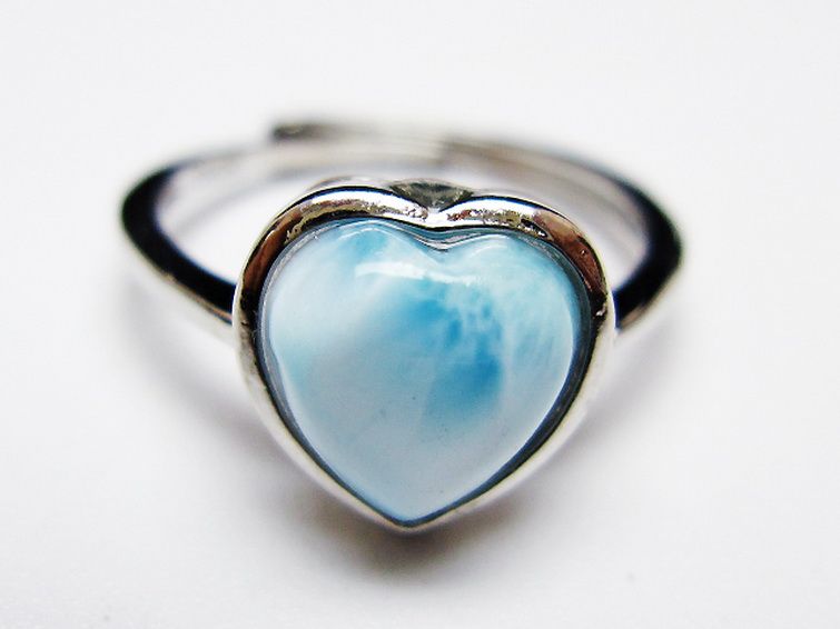 ラリマーハート 指輪 (12号) [t113-13613] 1枚目