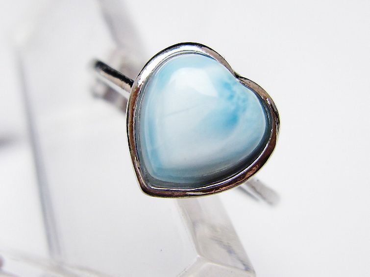 ラリマーハート 指輪 (12号) [t113-13613] 2枚目