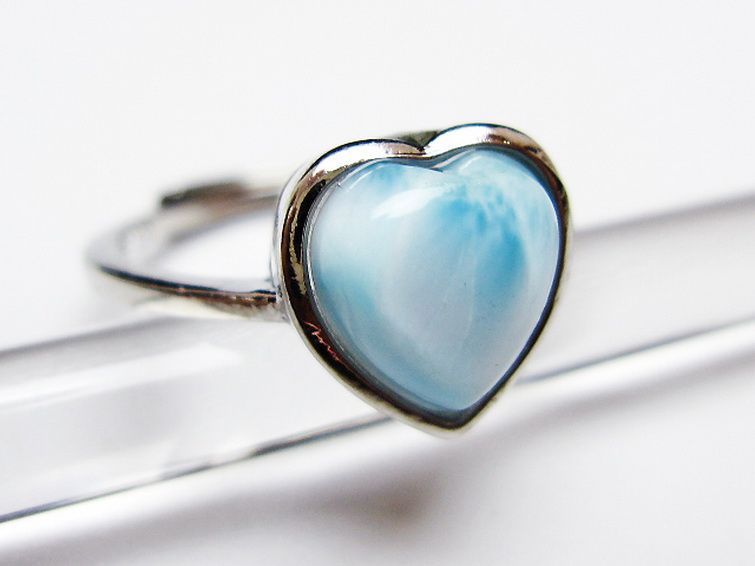 ラリマーハート 指輪 (12号) [t113-13613] 3枚目