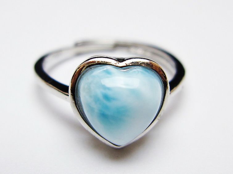 ラリマーハート 指輪 (13号) [t113-13616] 1枚目