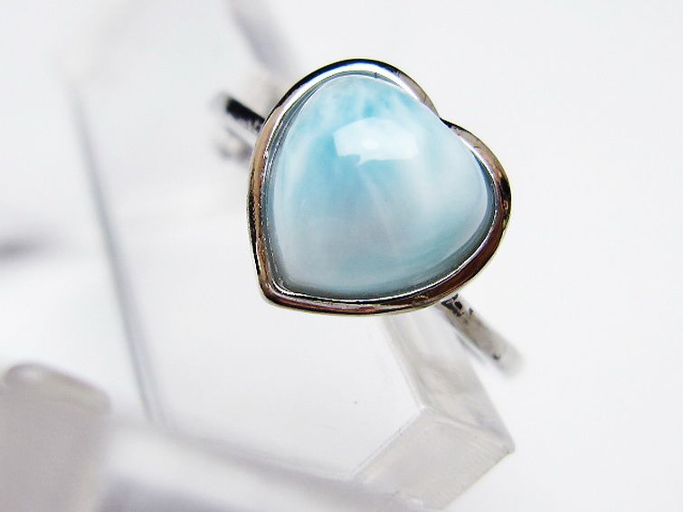 ラリマーハート 指輪 (13号) [t113-13616] 2枚目