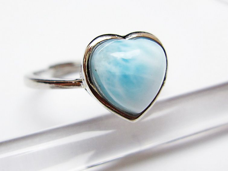 ラリマーハート 指輪 (13号) [t113-13616] 3枚目