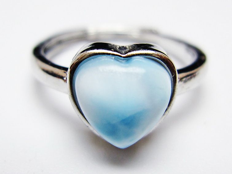 ラリマーハート 指輪 (13号) [t113-13618] 1枚目