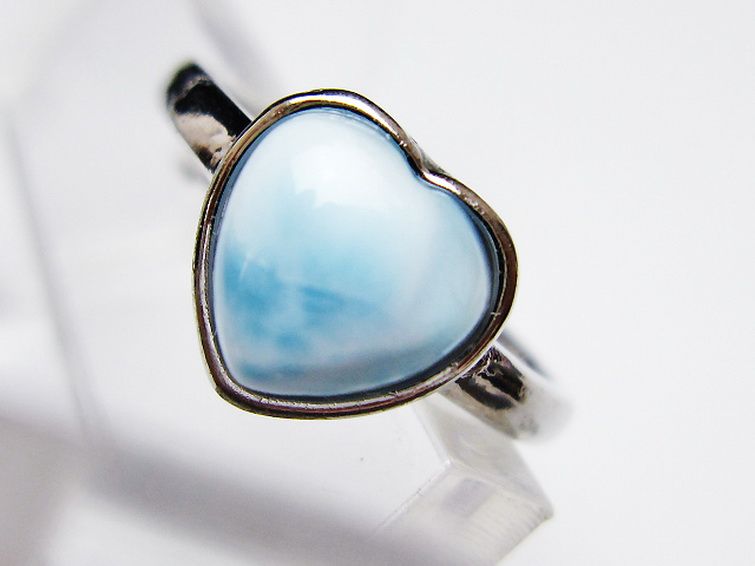 ラリマーハート 指輪 (13号) [t113-13618] 2枚目