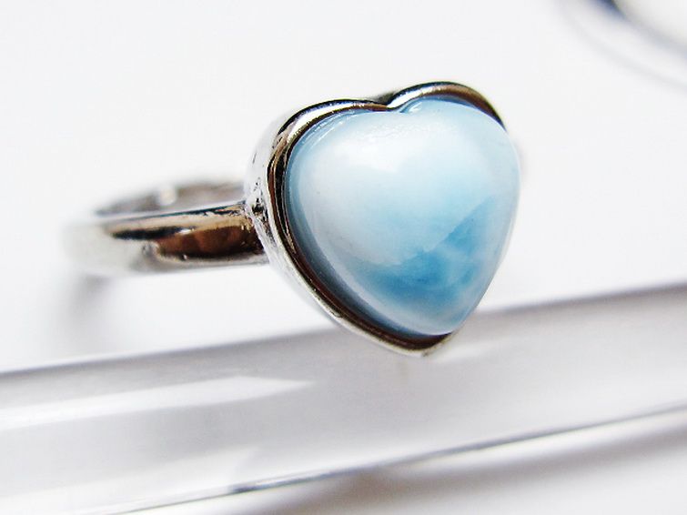 ラリマーハート 指輪 (13号) [t113-13618] 3枚目