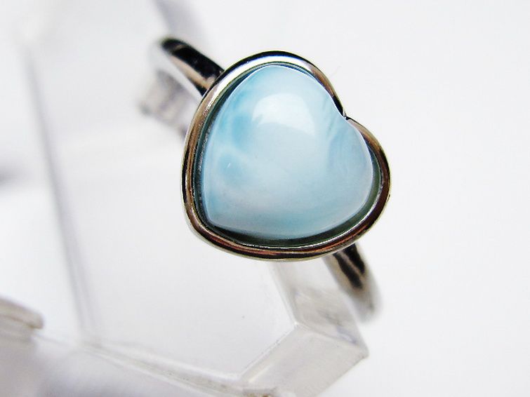 ラリマーハート 指輪 (17号) [t113-13620] 2枚目