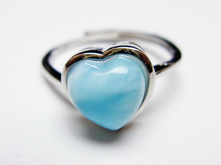 ラリマーハート 指輪 (13号) [t113-13621] 1枚目