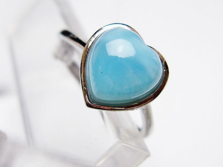 ラリマーハート 指輪 (13号) [t113-13621] 2枚目