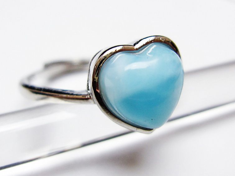 ラリマーハート 指輪 (13号) [t113-13621] 3枚目