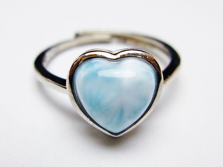 ラリマーハート 指輪 (13号) [t113-13623] 1枚目