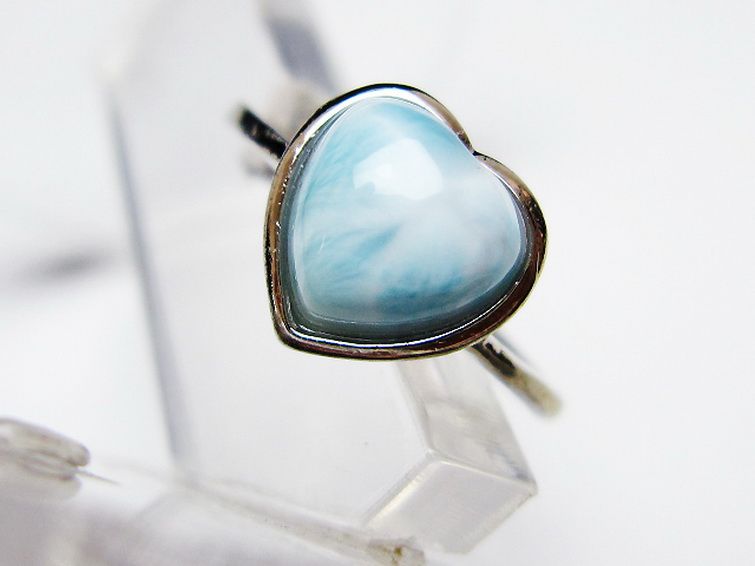 ラリマーハート 指輪 (13号) [t113-13623] 2枚目