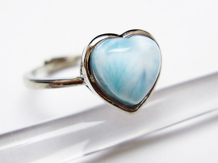 ラリマーハート 指輪 (13号) [t113-13623] 3枚目