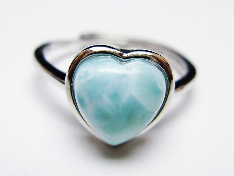 ラリマーハート 指輪 (12号) [t113-13646] 1枚目