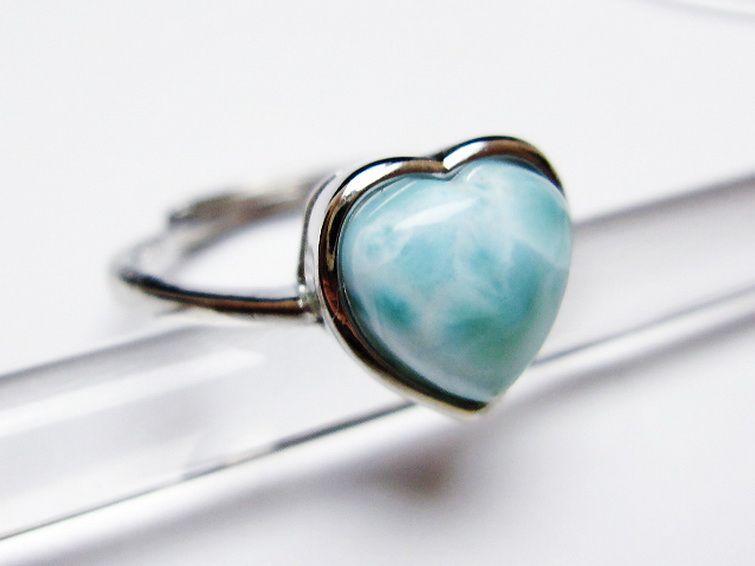 ラリマーハート 指輪 (12号) [t113-13646] 3枚目