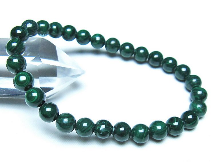 マラカイト ブレスレット 7mm [t115-4619] 1枚目