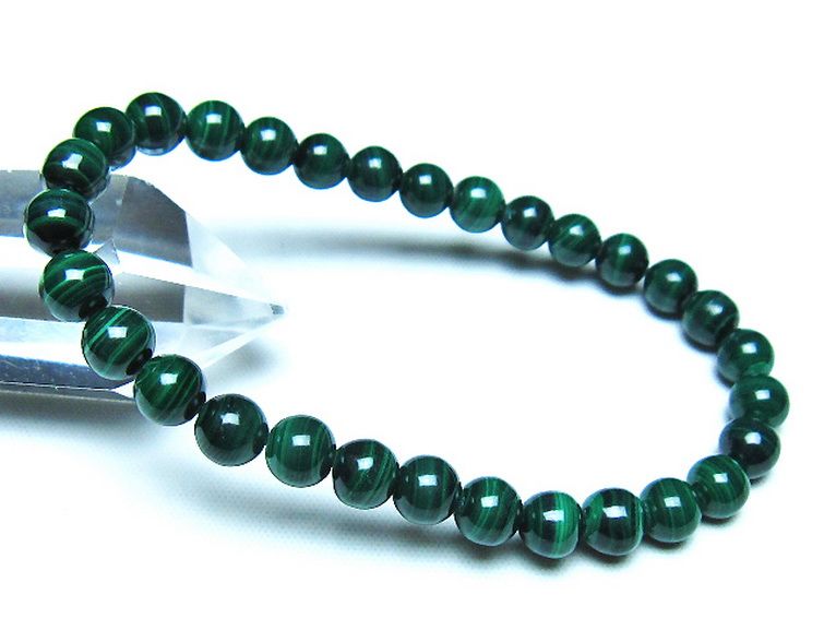 マラカイト ブレスレット 6mm [t115-4732] 1枚目