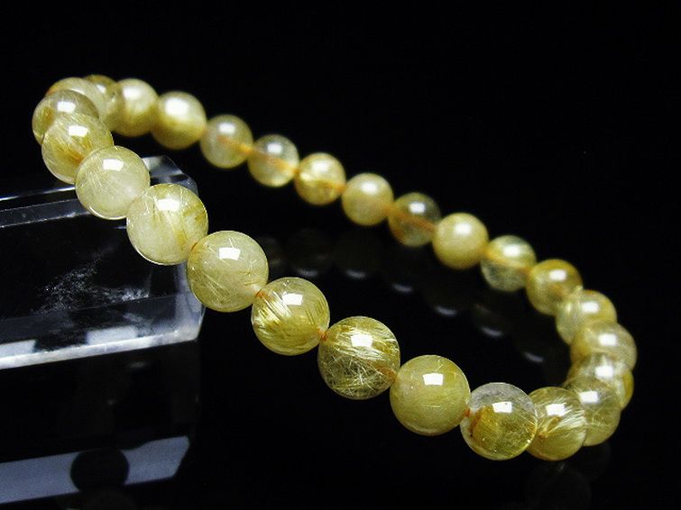 ゴールドタイチンルチル ブレスレット 7mm [t116-11781] 1枚目