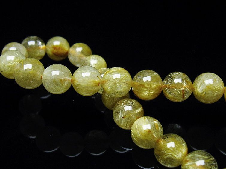 ゴールドタイチンルチル ブレスレット 7mm [t116-11781] 2枚目