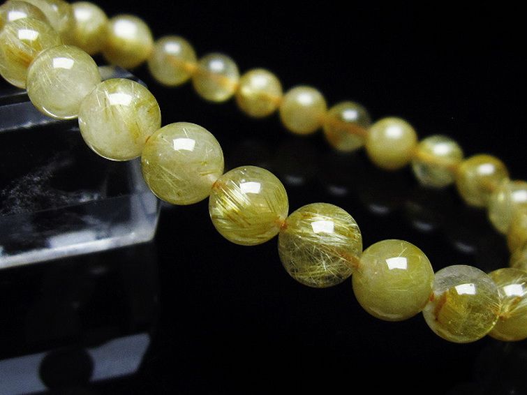 ゴールドタイチンルチル ブレスレット 7mm [t116-11781] 3枚目