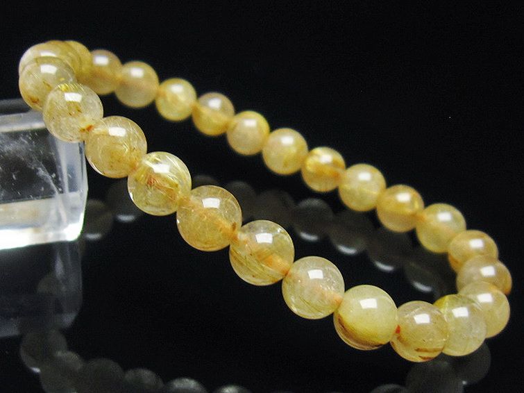 ゴールドタイチンルチル ブレスレット 7mm [t116-12016] 1枚目