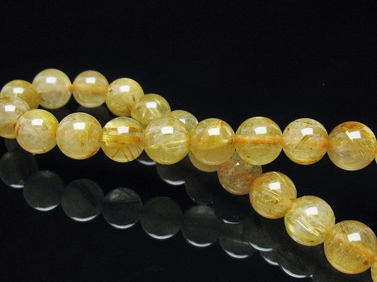 ゴールドタイチンルチル ブレスレット 7mm [t116-12016] 2枚目