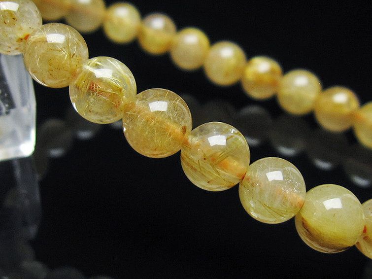 ゴールドタイチンルチル ブレスレット 7mm [t116-12016] 3枚目