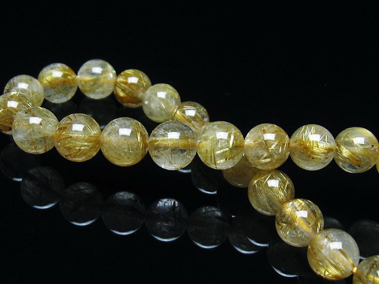 ゴールドタイチンルチル ブレスレット 7mm [t116-12096] 2枚目