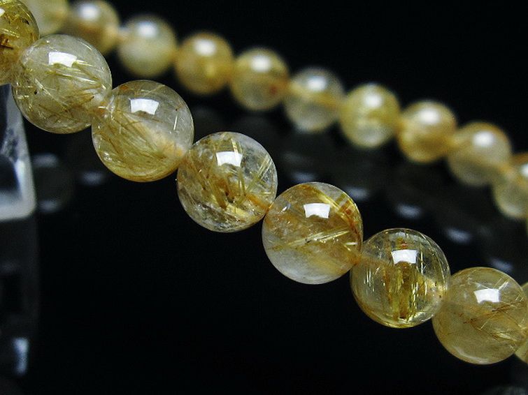 ゴールドタイチンルチル ブレスレット 7mm [t116-12096] 3枚目