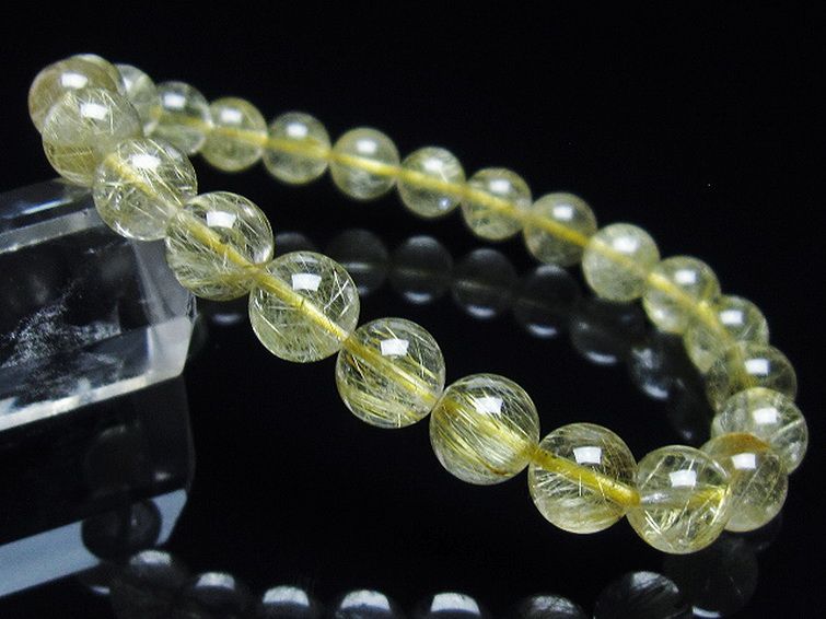 ゴールドタイチンルチル ブレスレット 8mm [t116-12140] 1枚目