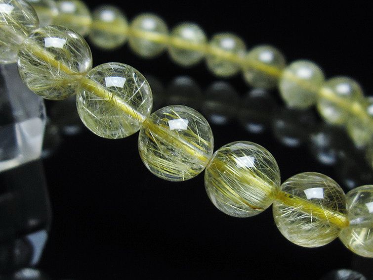 ゴールドタイチンルチル ブレスレット 8mm [t116-12140] 3枚目