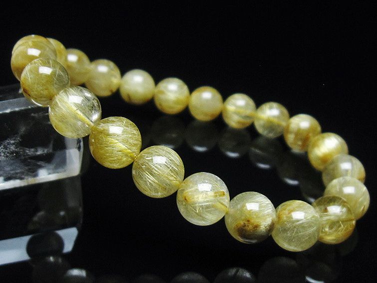 ゴールドタイチンルチル ブレスレット 8mm [t116-12149] 1枚目