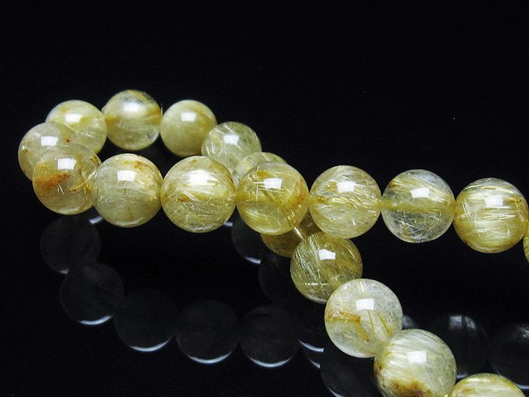 ゴールドタイチンルチル ブレスレット 8mm [t116-12149] 2枚目