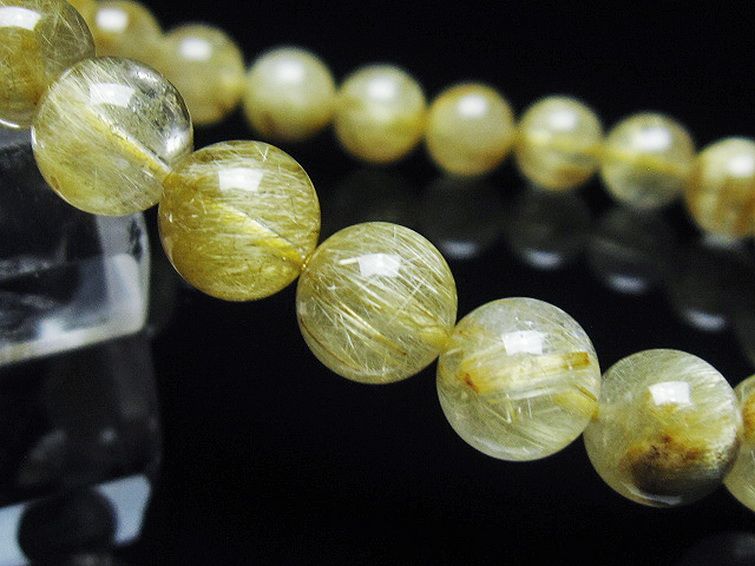 ゴールドタイチンルチル ブレスレット 8mm [t116-12149] 3枚目