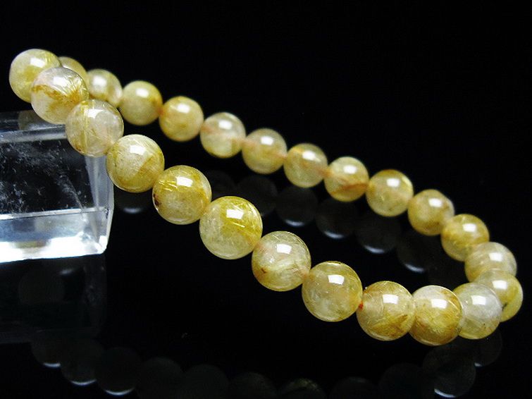 ゴールドタイチンルチル ブレスレット 7mm [T116-12182] 1枚目