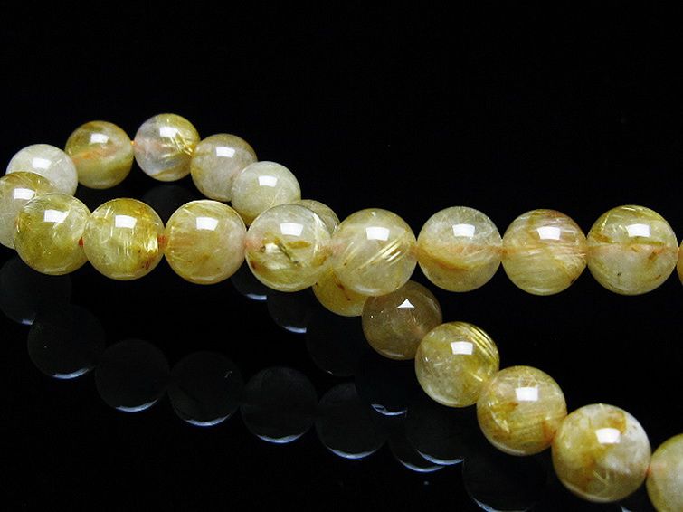 ゴールドタイチンルチル ブレスレット 7mm [T116-12182] 2枚目