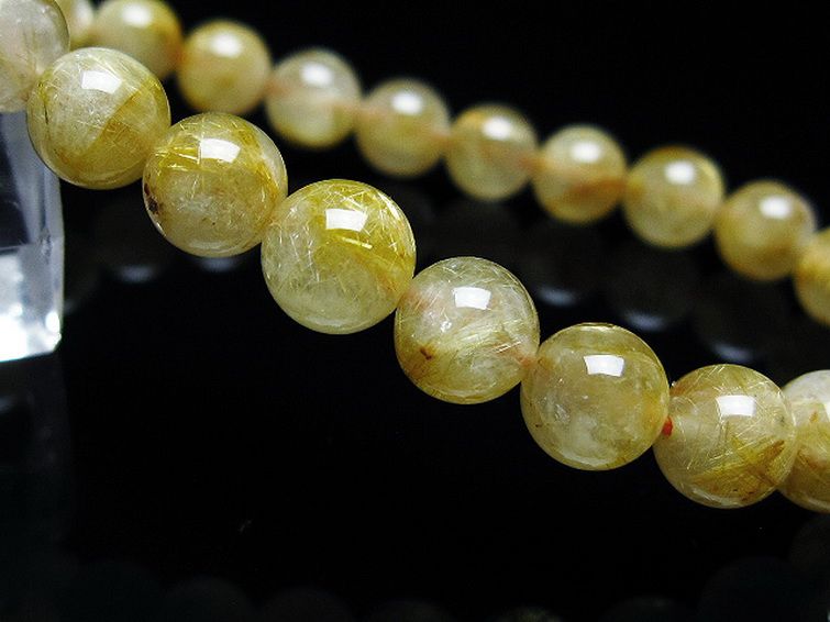 ゴールドタイチンルチル ブレスレット 7mm [T116-12182] 3枚目