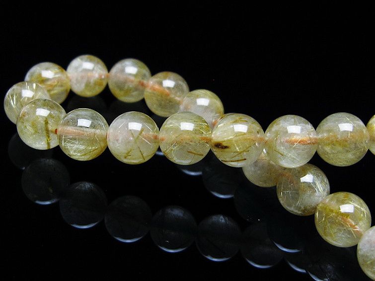 ゴールドタイチンルチル ブレスレット 7mm [t116-12189] 2枚目